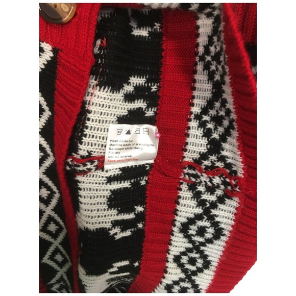 Merry Christmas Womens Size Small Cardigan Knit Sweater Holiday Long Sleeve Red - Picture 7 of 14